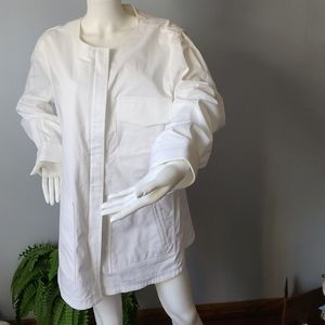NWT $395 Adam Lippes Women's White lab Stretched Coat Blazer Jacket  Size M